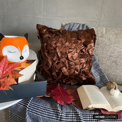 Vintage Browns - Brown Satin Throw Pillow Cover