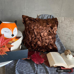 Vintage Browns - Brown Satin Throw Pillow Cover