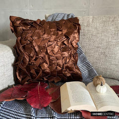 Vintage Browns - Brown Satin Throw Pillow Cover