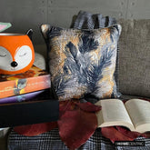 In The Tropics - Green Satin Throw Pillow Cover