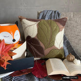 Leafy Collection - Brown Faux Suede Throw Pillow Cover