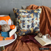 Maze Noir - Black Burlap Throw Pillow Cover