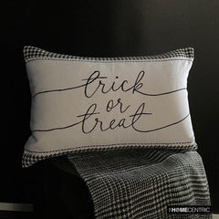 Black & White Jacquard Decorative Lumbar Pillow Cover - Trick Or Treat