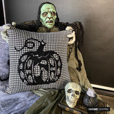 Black Jacquard Decorative Throw Pillow Cover - Classic Pumpkin