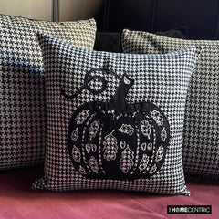 Black Jacquard Decorative Throw Pillow Cover - Classic Pumpkin