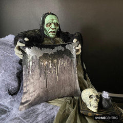 Exodus - Grey Velvet Decorative Throw Pillow Cover