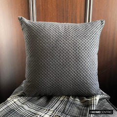 Spotted Spooks - Charcoal Velvet Decorative Throw Pillow Cover