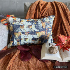 Twilight Ember - Black & Orange Jute Decorative Lumbar Pillow Cover