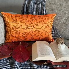 Juicy - Art Silk Orange Decorative Decorative Lumbar Pillow Cover