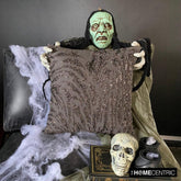 Raving Night - Charcoal Gray Linen Decorative Throw Pillow Cover