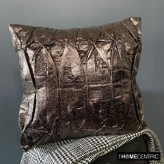 Stunning Charcoal - Charcoal Faux Leather Throw Pillow Cover