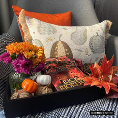 Purple Woven Jacquard Decorative Lumbar Pillow Cover - Cozy Pumpkins