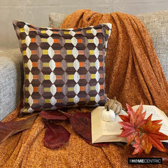 Orange Shapes - Orange Velvet Decorative Throw Pillow Cover