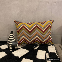 Autumn Peaks - Burgundy Velvet Decorative Lumbar Pillow Cover