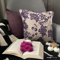 Plum Scented - Purple Velvet Throw Pillow Cover