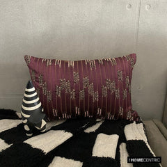 Cynosure - Purple Jacquard Decorative Lumbar Pillow Cover