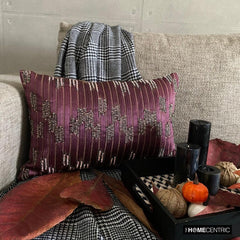 Cynosure - Purple Jacquard Decorative Lumbar Pillow Cover