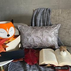 Silvery Lavender - Lavender Jacquard Decorative Lumbar Pillow Cover