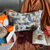 Twilight Ember - Black & Orange Jute Decorative Lumbar Pillow Cover