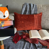 Equilibrium - Rust Velvet Decorative Lumbar Pillow Cover