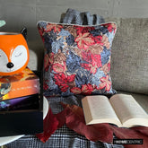 Maple Days - Red & Grey Satin Fall Throw Pillow Cover