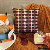 Burgundy Shapes - Burgubdy Velvet Decorative Throw Pillow Cover