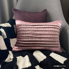 Violaine - Purple Satin & Velvet Decorative Lumbar Pillow Cover