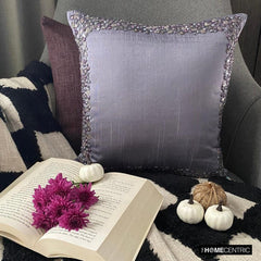 Purple Shells - Purple Art Silk Throw Pillow Cover