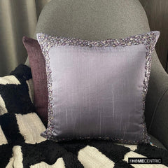 Purple Shells - Purple Art Silk Throw Pillow Cover