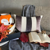 Swathe Wine - Purple Velvet & Linen Decorative Lumbar Pillow Cover