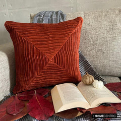 Centric Wrap - Rust Velvet Throw Pillow Cover