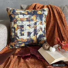 Maze Noir - Black Burlap Throw Pillow Cover