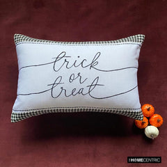 Black & White Jacquard Decorative Lumbar Pillow Cover - Trick Or Treat
