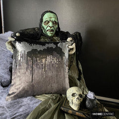 Exodus - Grey Velvet Decorative Throw Pillow Cover