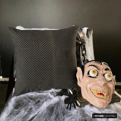 Spotted Spooks - Charcoal Velvet Decorative Throw Pillow Cover