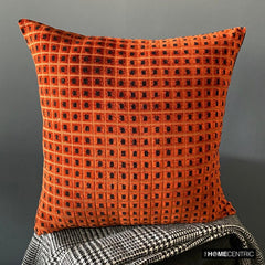 Eerie Glow - Orange Velvet Decorative Throw Pillow Cover