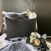 Polka Haunt - Black Velvet Decorative Lumbar Pillow Cover