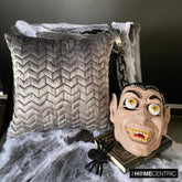 Concrete Chevron - Grey Velvet Decorative Throw Pillow Cover