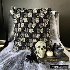 Midnight Punch - Black & Grey Felt Decorative Throw Pillow Cover