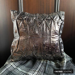 Stunning Charcoal - Charcoal Faux Leather Throw Pillow Cover