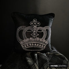 Emperors Crown - Black Velvet Decorative Throw Pillow Cover