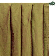 Green And Orange Art Silk Curtain Panels