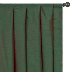 Green And Red Art Silk Curtain Panels