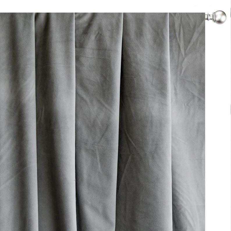 Light Grey Velvet Curtain Panels