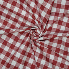 Red Gingham Checks Cotton Fabric