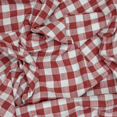 Red Gingham Checks Cotton Fabric
