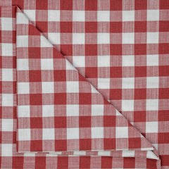 Red Gingham Checks Cotton Fabric