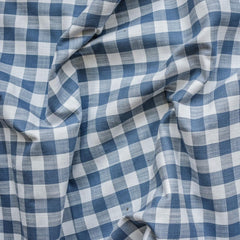 Blue Gingham Checks Cotton Fabric