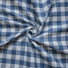 Blue Gingham Checks Cotton Fabric