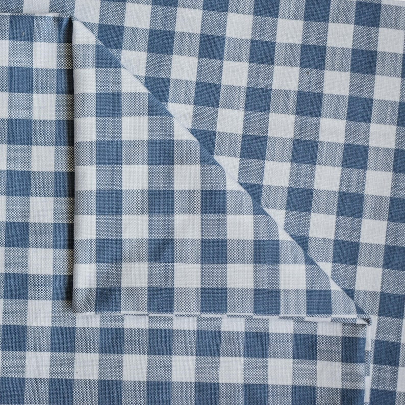 Blue Gingham Checks Cotton Fabric